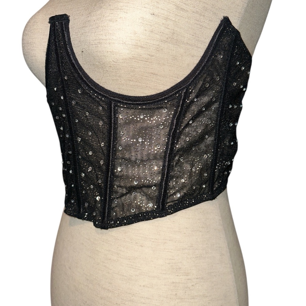 Forever 21 Black rhinestone under bust corset